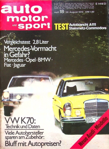 Deckblatt Auto Motor und Sport (18/1970)